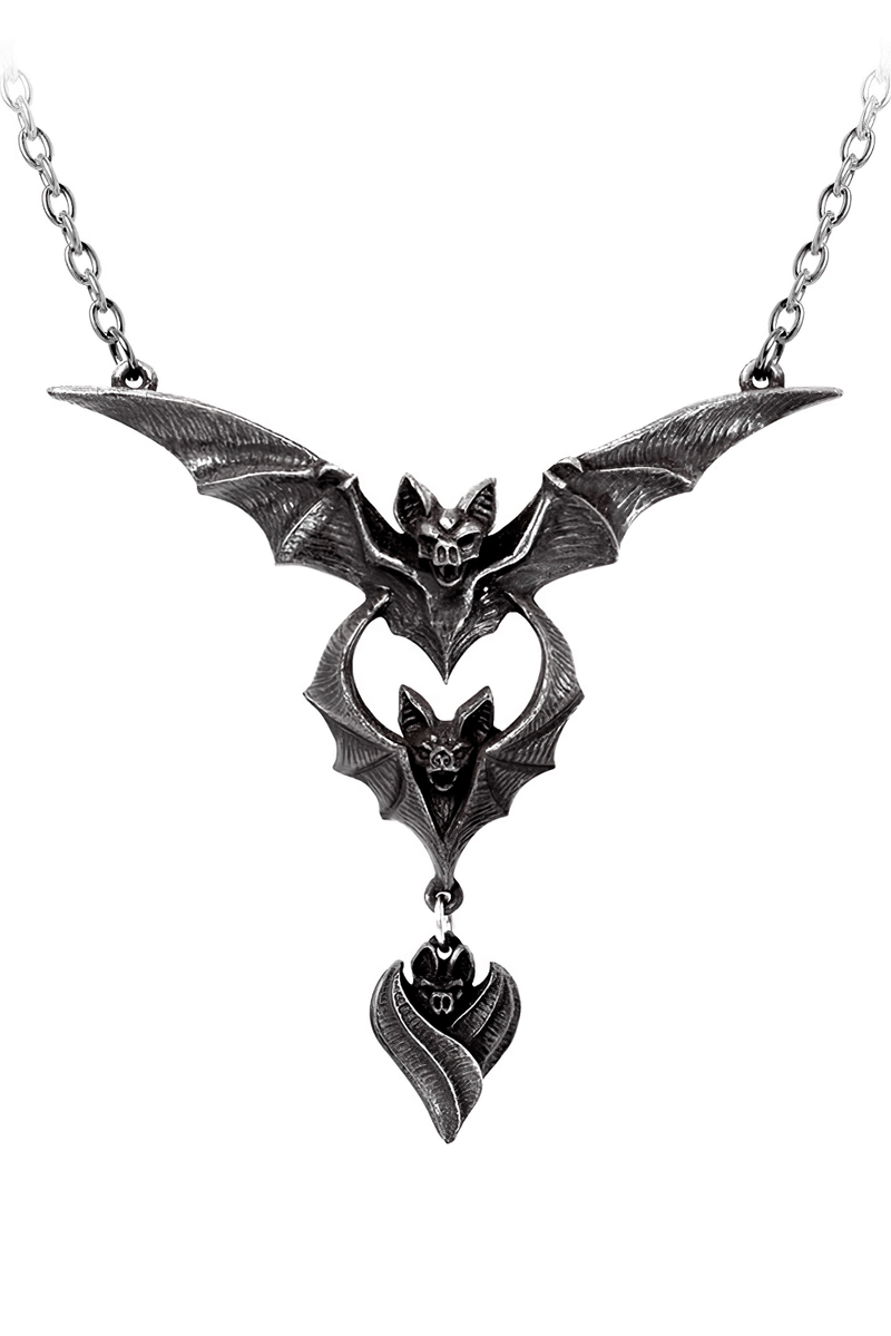 Gothic Bat Wing Necklace With Dark Evil-ution Design