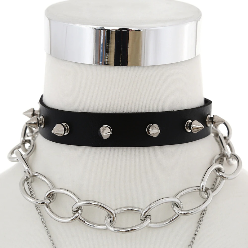 Gothic Black Choker Necklace for / Chain Collar Necklace