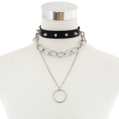 Gothic Black Choker Necklace for / Chain Collar Necklace