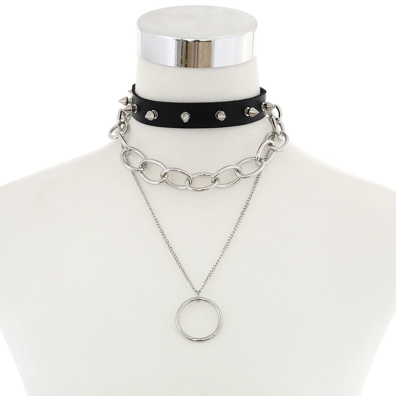 Gothic Black Choker Necklace for / Chain Collar Necklace