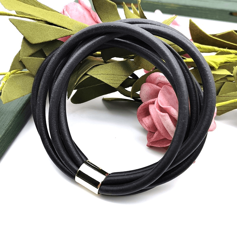 Gothic Black Rubber Bangles for / Female Charm Bracelets