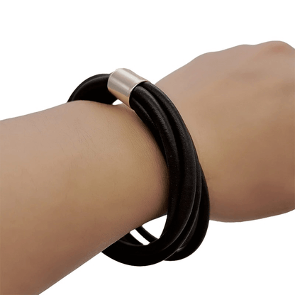 Gothic Black Rubber Bangles for / Female Charm Bracelets