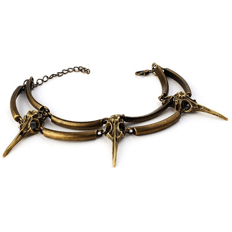 Gothic Crow Skull Bracelet for and / Mystery Witch Bracelets