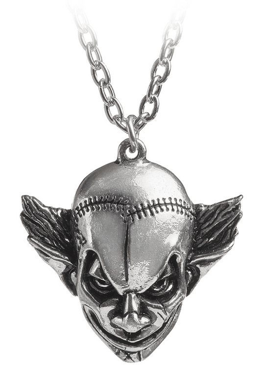 Gothic Evil Clown Pendant Necklace in Fine English Pewter