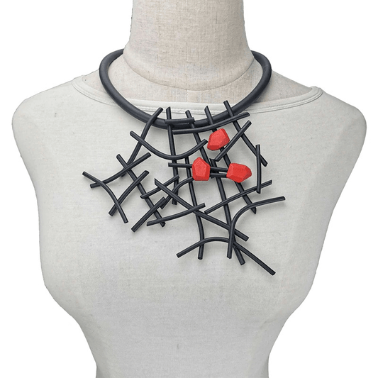 Gothic Handmade Rubber Wooden Necklace / Designer Necklaces for