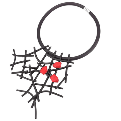 Gothic Handmade Rubber Wooden Necklace / Designer Necklaces for