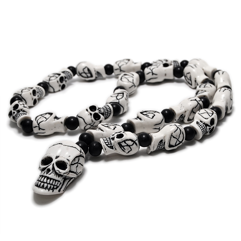 Gothic Imitation Bone Necklace for and / Skull Pendant Necklace