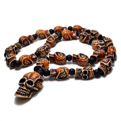 Gothic Imitation Bone Necklace for and / Skull Pendant Necklace