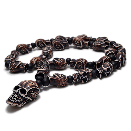Gothic Imitation Bone Necklace for and / Skull Pendant Necklace