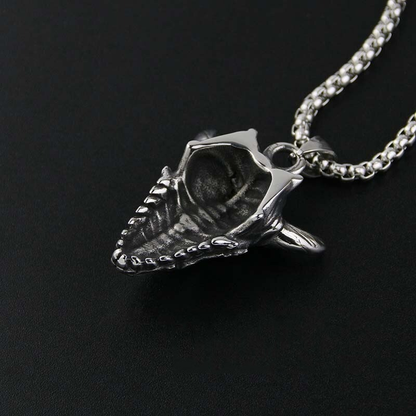 Gothic Pendant in the Form Sheep Skull / Tantrism Star of David / Punk Stainless Steel Biker Jewelry