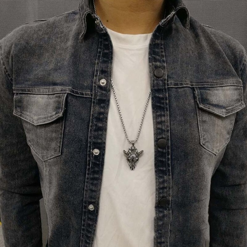 Gothic Pendant in the Form Sheep Skull / Tantrism Star of David / Punk Stainless Steel Biker Jewelry