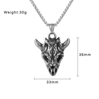 Gothic Pendant in the Form Sheep Skull / Tantrism Star of David / Punk Stainless Steel Biker Jewelry
