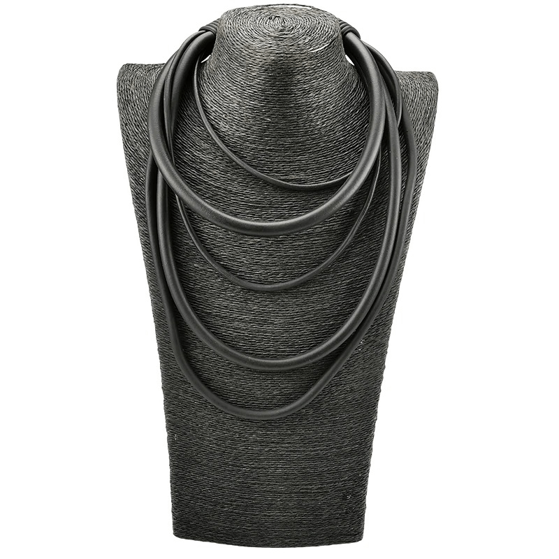 Gothic Punk Black Rubber Necklace / Handmade Designer Accessories for