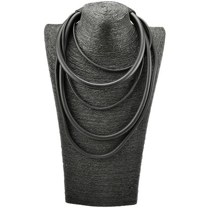 Gothic Punk Black Rubber Necklace / Handmade Designer Accessories for