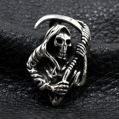 Gothic Reaper Pendant / Sterling Silver Jewerly / Skeleton Pendant