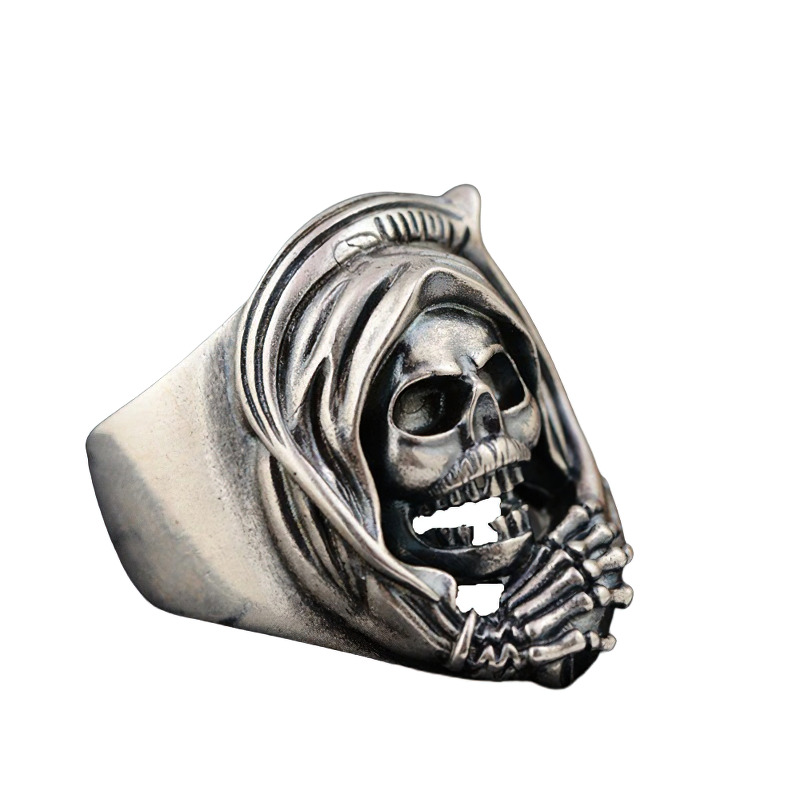 Gothic Ring of Reaper Death Skull / Jewelry of 925 Sterling Silver