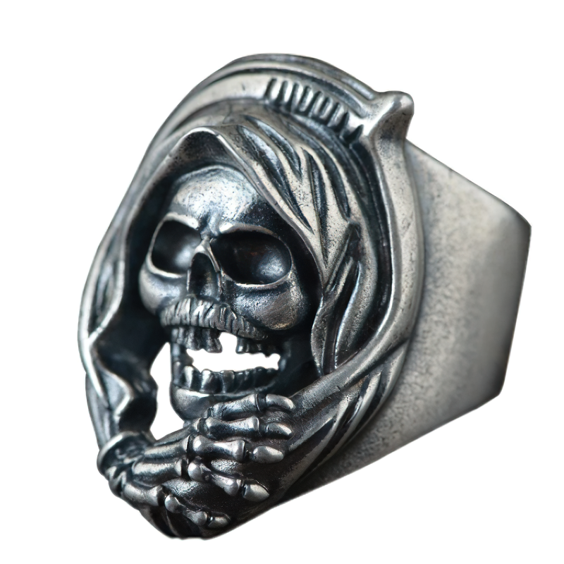 Gothic Ring of Reaper Death Skull / Jewelry of 925 Sterling Silver