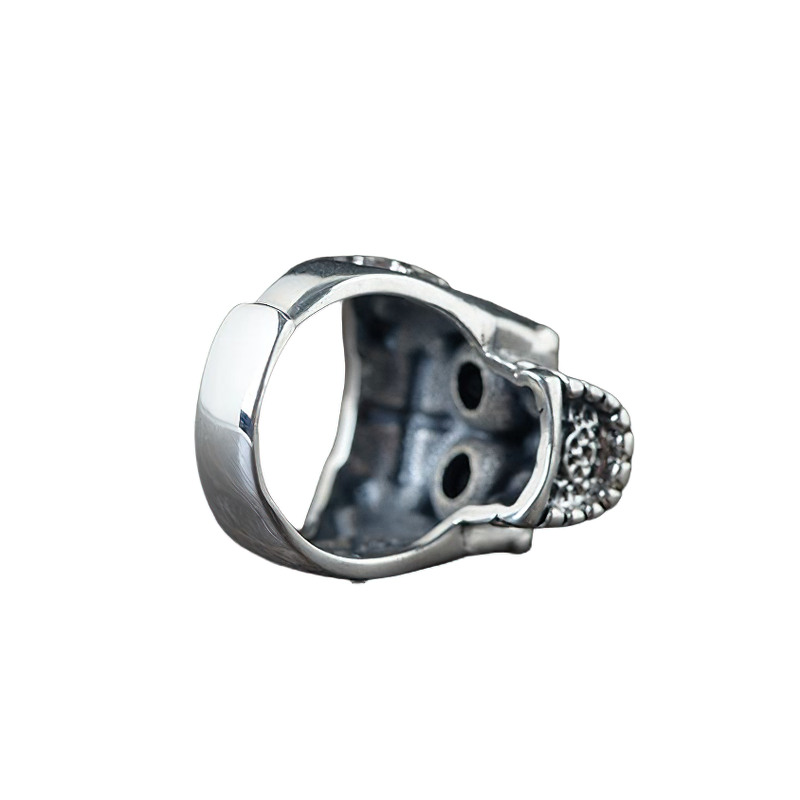 Gothic Skull Skeleton Ring of 925 Sterling Silver / Rock Style Jewelry