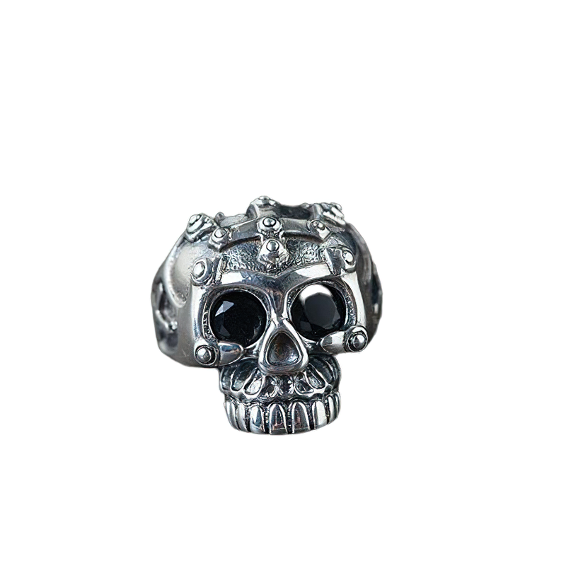Gothic Skull Skeleton Ring of 925 Sterling Silver / Rock Style Jewelry