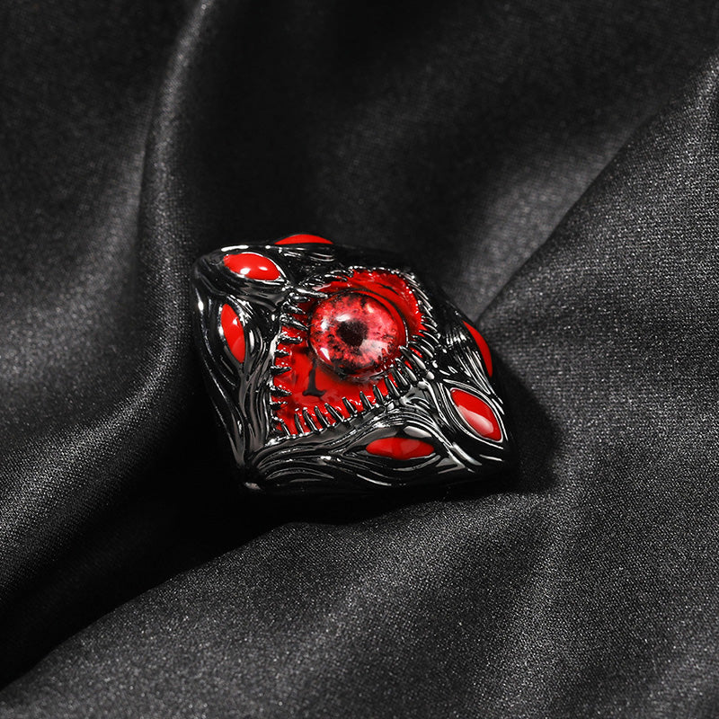 Gothic Alien Eye Brass Ring