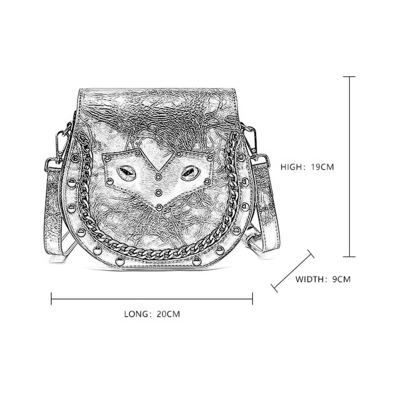 Gothic Bat Eye Pu Leather Punk Crossbody Bag