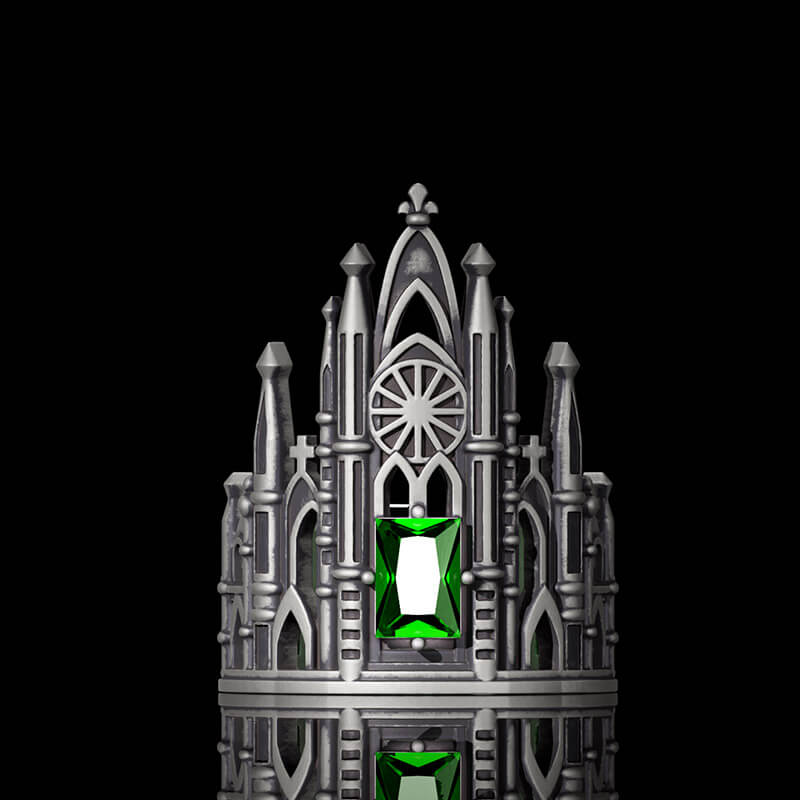Gothic Church Sterling Silver Christian Ring