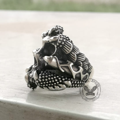Gothic Claw Skull Sterling Silver Ring