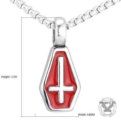 Gothic Cross Coffin Stainless Steel Vampire Pendant