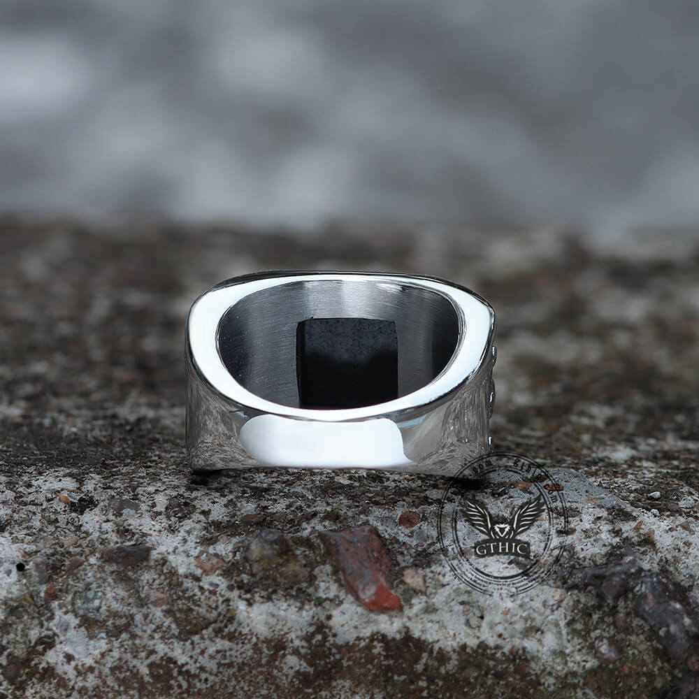 Gothic Cross Fleury Stainless Steel Cz Ring