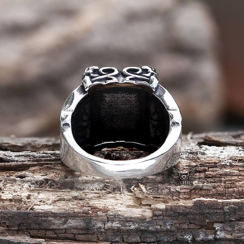Gothic Crown Stainless Steel Cz Ring
