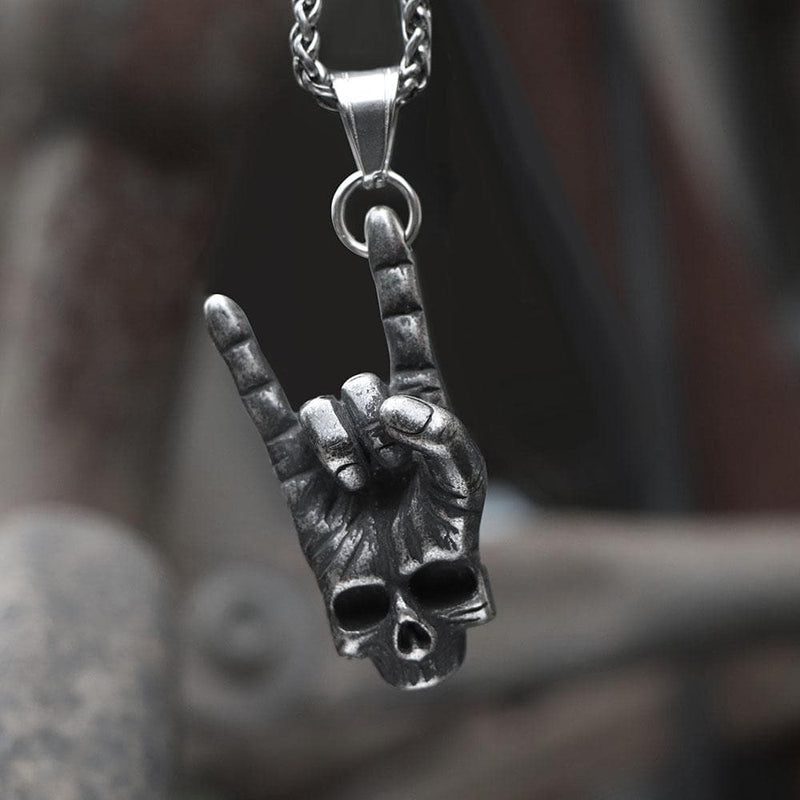 Gothic Dark Rock Stainless Steel Skull Necklace