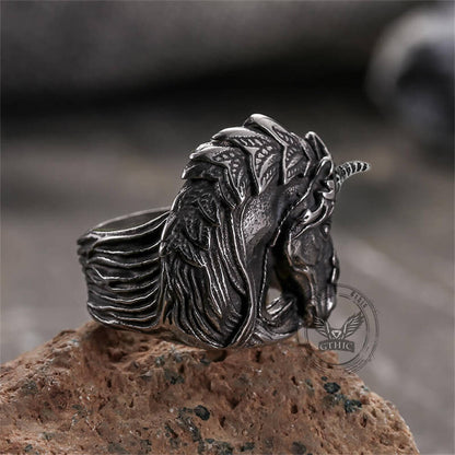 Gothic Dark Style Unicorn Stainless Steel Ring