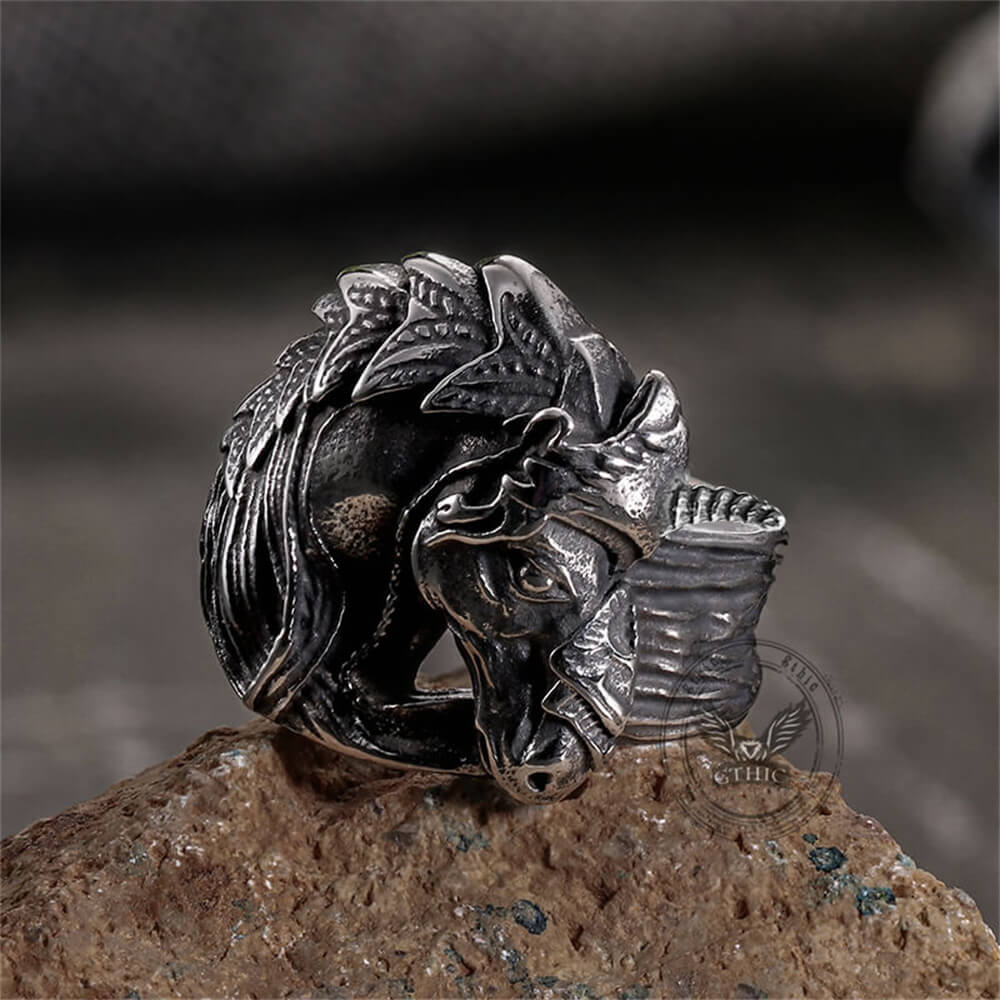 Gothic Dark Style Unicorn Stainless Steel Ring