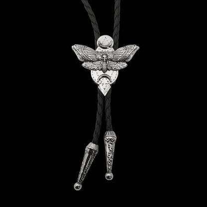 Gothic Death Moth Zinc Alloy Bolo Tie
