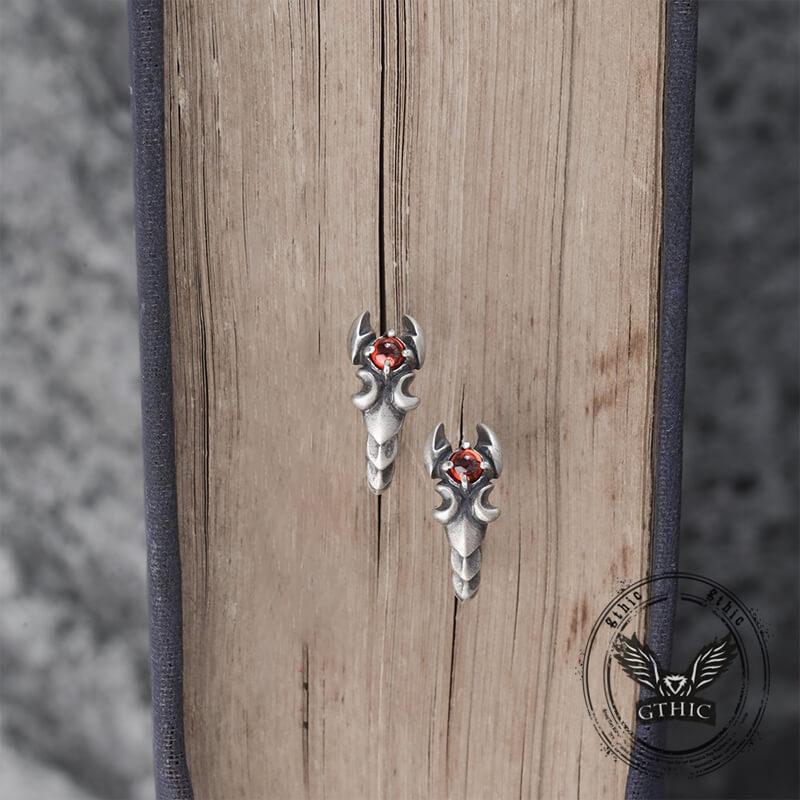 Gothic Gemstone Scorpion Sterling Silver Animal Earrings