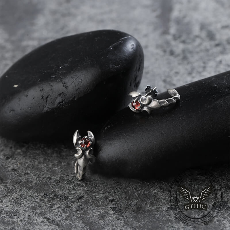 Gothic Gemstone Scorpion Sterling Silver Animal Earrings