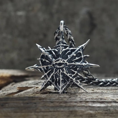 Gothic Heart of Thorns Demon Eye Sterling Silver Pendant