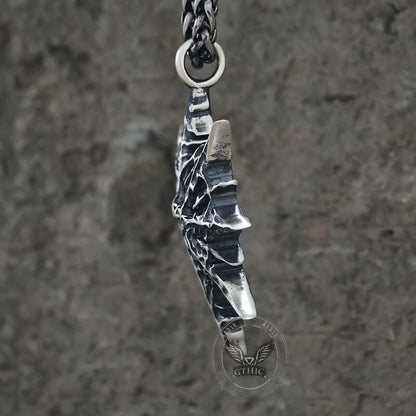 Gothic Heart of Thorns Demon Eye Sterling Silver Pendant