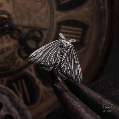 Gothic Moth Sterling Silver Stud Earrings