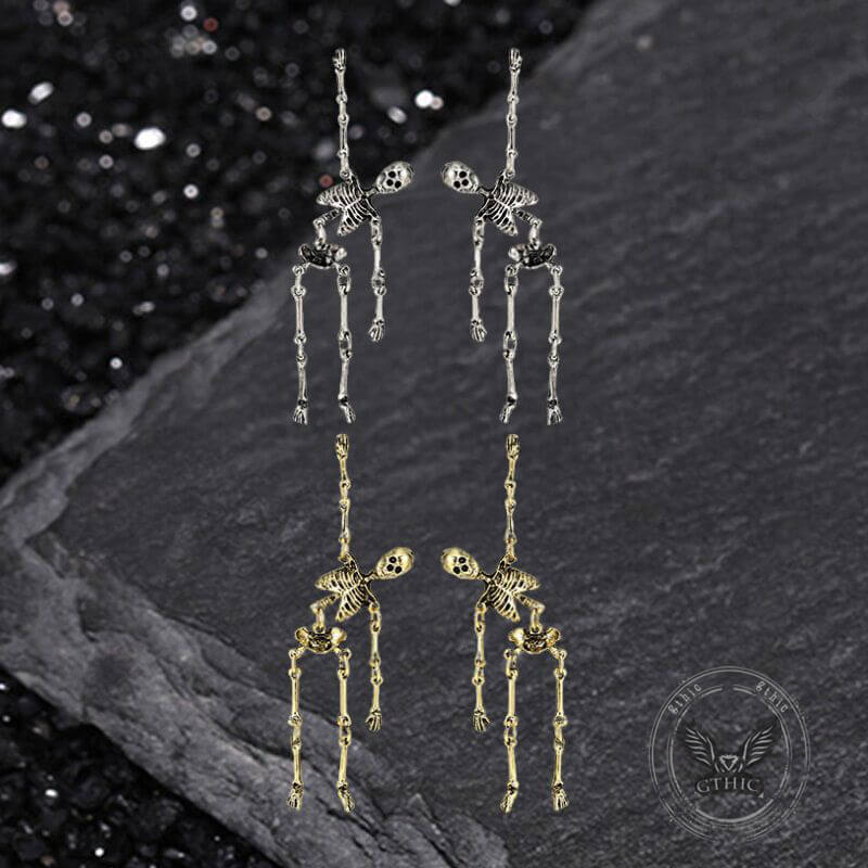 Gothic Skeleton Punk Exaggerated Alloy Drop Earrings