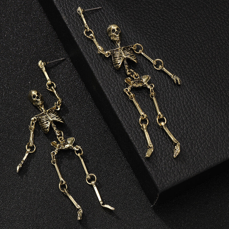 Gothic Skeleton Punk Exaggerated Alloy Drop Earrings