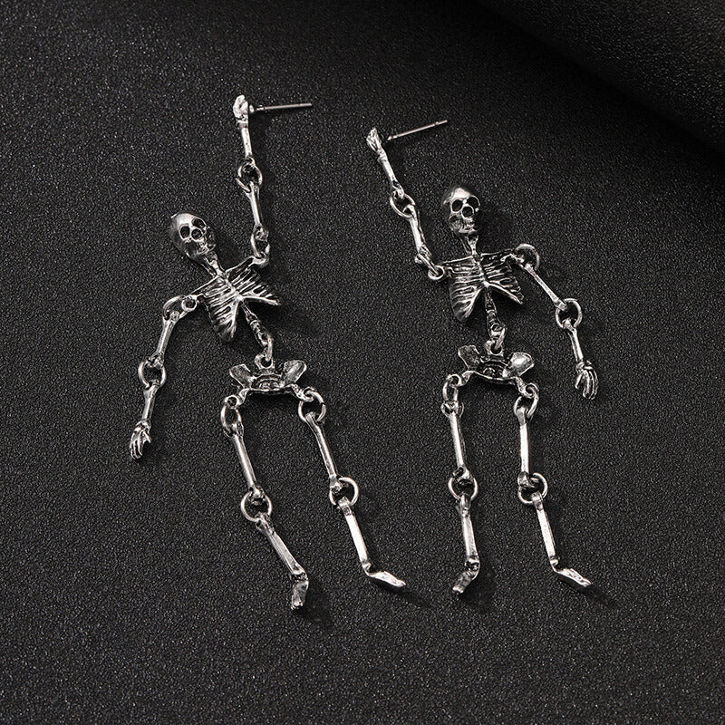 Gothic Skeleton Punk Exaggerated Alloy Drop Earrings
