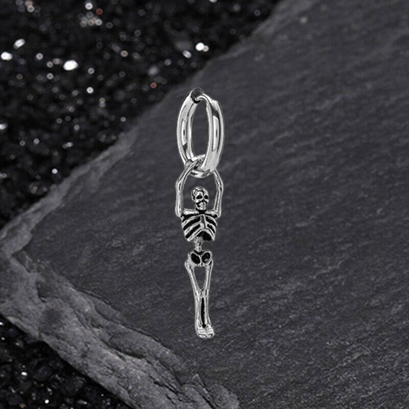 Gothic Skeleton Stainless Steel Drop Earrings