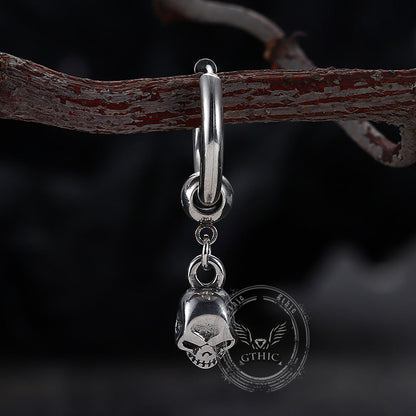 Gothic Skull Stainless Steel Hoop Earrings