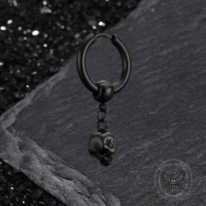 Gothic Skull Stainless Steel Hoop Earrings