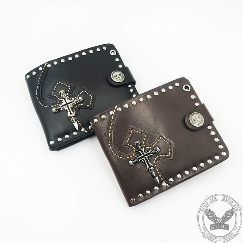 Gothic Skull Sword Pu Leather Wallet