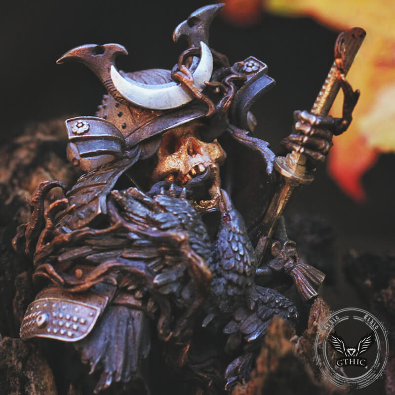 Gothic Skull Warrior Crow 925 Silver Gemstone Pendant