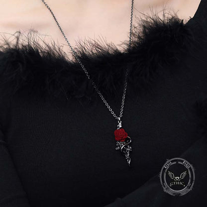 Gothic Snake Wrapped Rose Alloy Jewelry Set