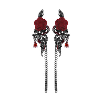 Gothic Snake Wrapped Rose Alloy Jewelry Set