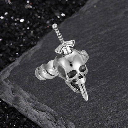 Gothic Sword Skull Stainless Steel Twist Ring